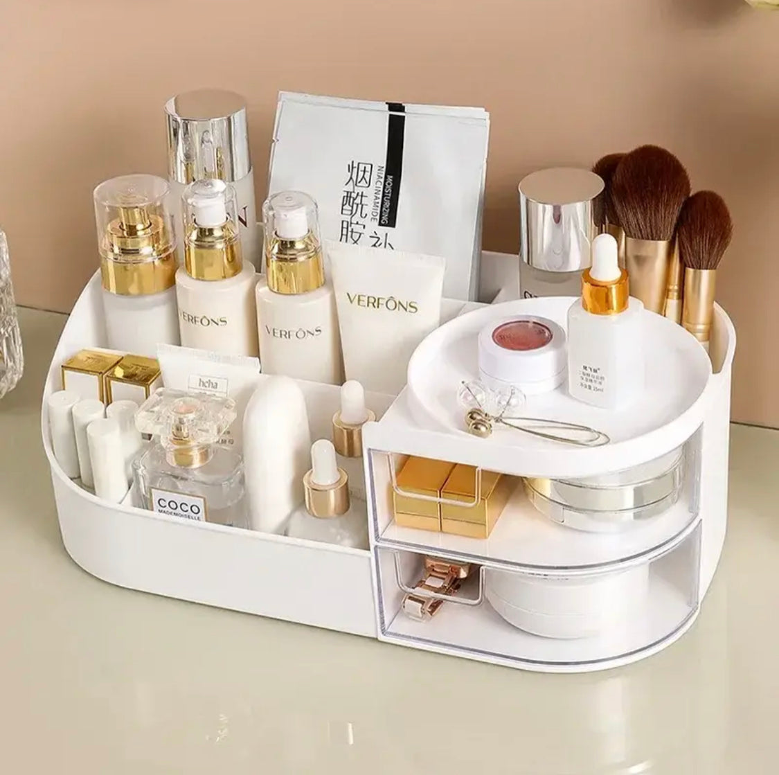 Large Capacity Makeup Drawer Organizer, Desktop Cosmetic Storage Box With Drawer, Makeup Sundries Storage Organizer Large Capacity Makeup Drawer Organizer, Desktop Cosmetic Storage Box With Drawer, Makeup Sundries Storage Organizer